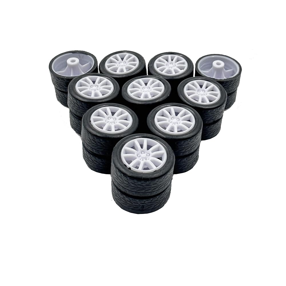 Amazon | 20個 小型 おもちゃ 車 ホイール 18mm モデル 車 ミニ ゴム